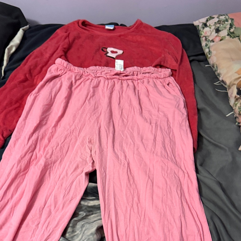 Cozy Red and Pink Pajama Set